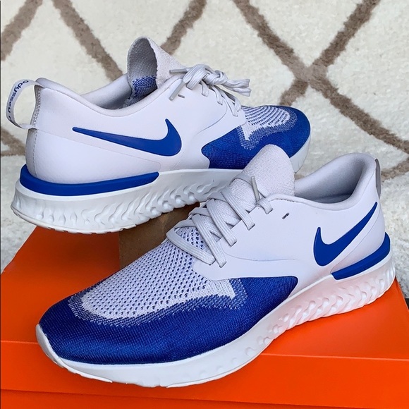 •NIKE ODYSSEY REACT 2 FLYKNIT VAST GREY/GAME ROYAL - Picture 13 of 16